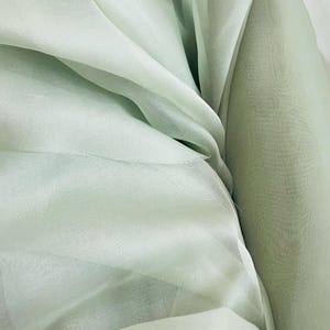 Sage green 100% silk organza mulberry style exclusive  fabrics for dress jacket shirt  skirt lamp shape and much more use made in Italy