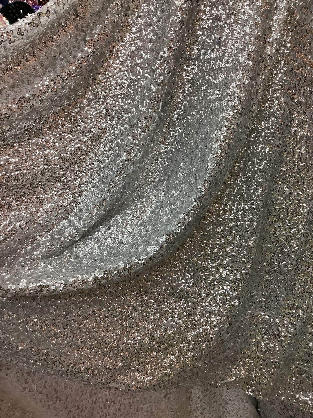 Silver Sequins All Over Great Fabrics for Dress Jacket Skirt Pants ...
