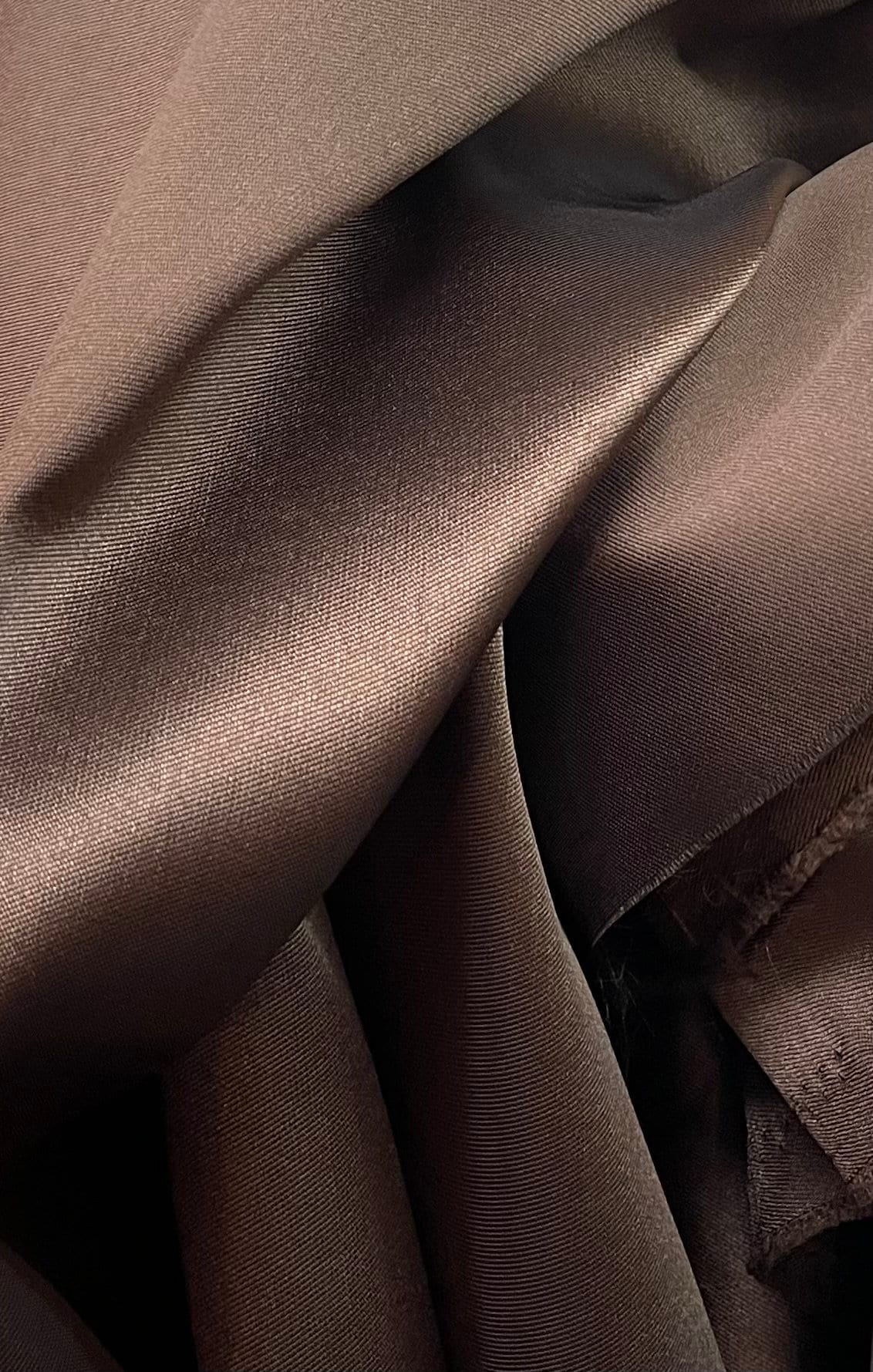 Brown Mikado Zibeline Fabric: Luxury Mulberry Silk (60
