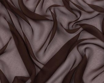 Brown 100% silk chiffon great for dress skirt shirt and much more made in France
