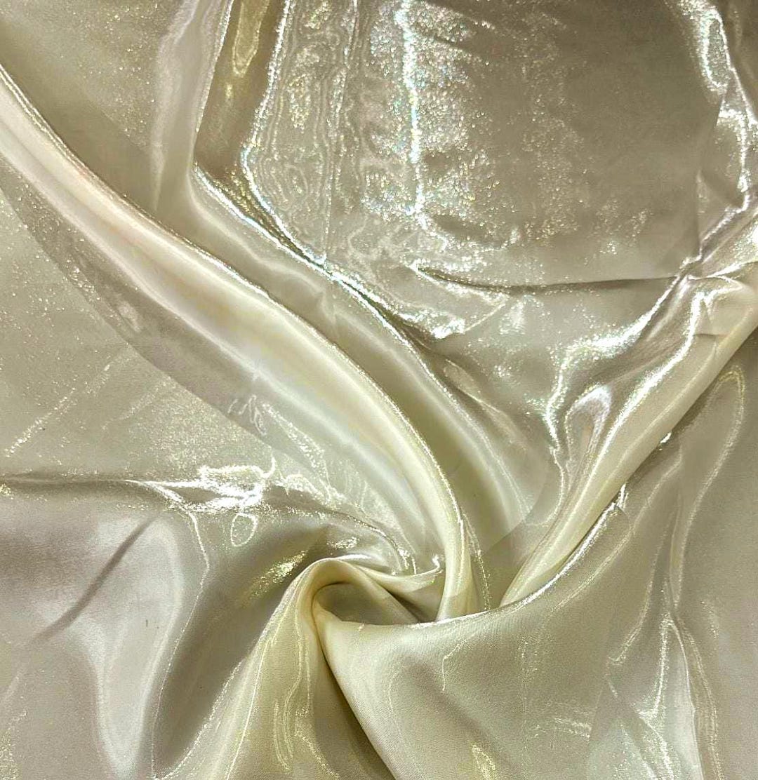 Ivory Liquid Italian Bridal Satin Fabric Designer Material for Dress ...