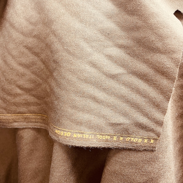 100% worsted wool gabardine gold 120 made in Italy designer fabrics