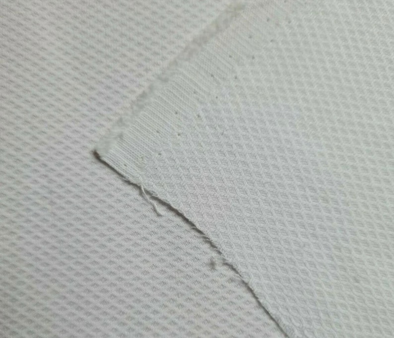 White Cotton Pique Stretch Designer Fabrics Made in Italy Etsy