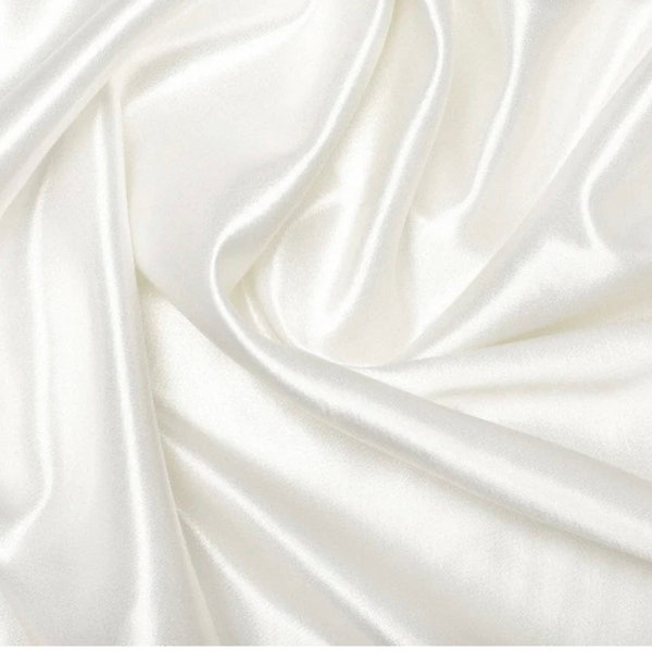 Ivory satin face mikado zibeline tuxedo  prom wedding fabrics suit skirt pants and much more use made in Italy