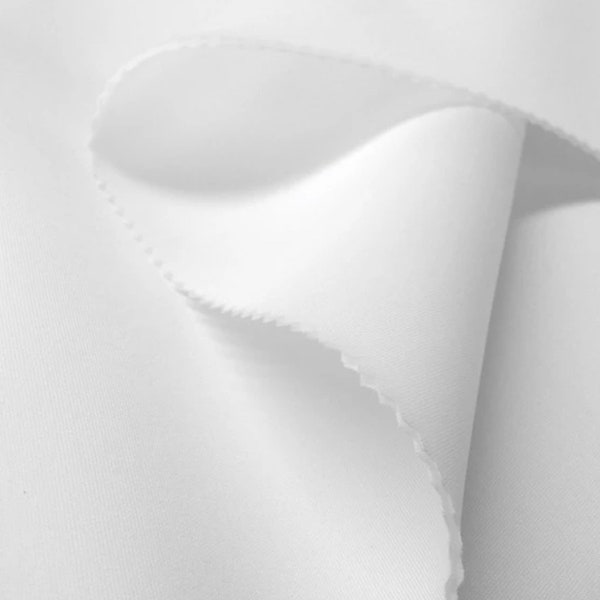 White neoprene scuba fabrics great for jacket dress pants skirt shirt and much more