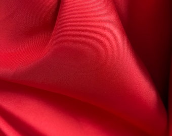 Red Satin Face Mikado Zibeline Fabric, Italian Dress Fabric, 60" Wide