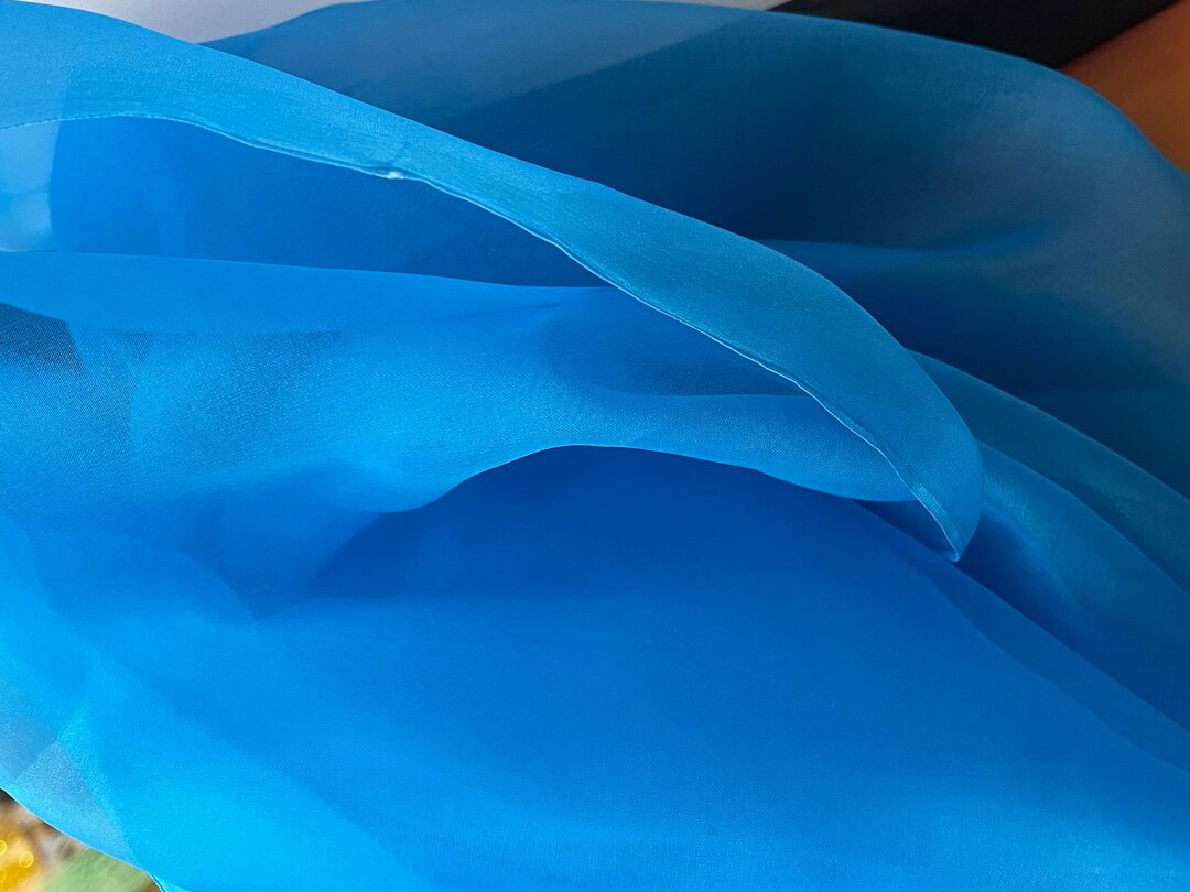 Cerulean Blue Silk Organza Fabric main image 0