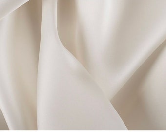 Off White Poly Satin Organza Fabric: Elegant Italian Dress Material