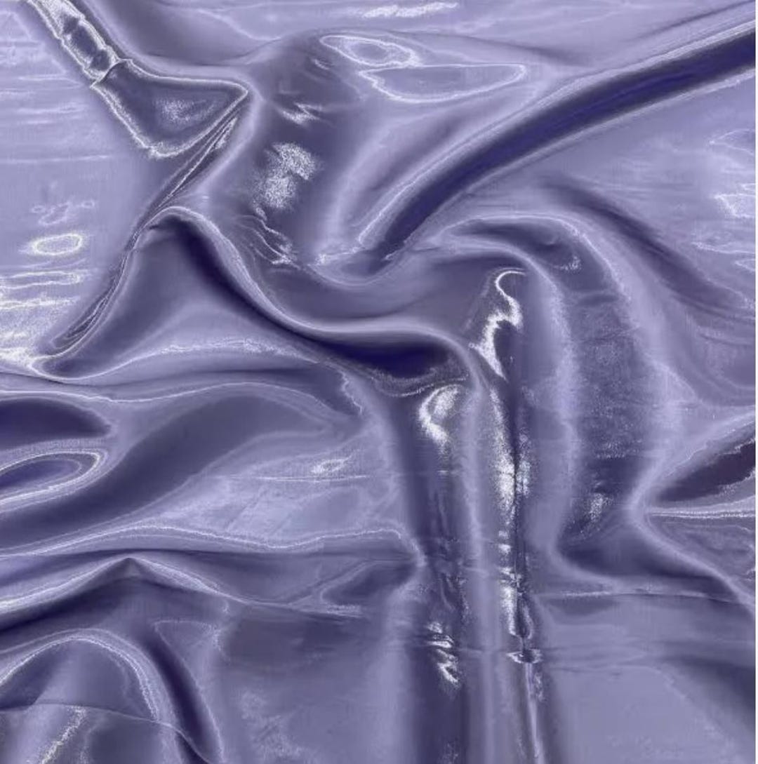 Periwinkle Liquid Italian Bridal Satin Fabric Designer Material for ...