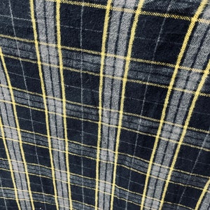 Navy yellow traditional Irish tartan plaid great fabrics for skirt jacket pants cover up pillows and much more made in Ireland