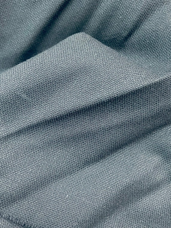 LOE　WOOL MAX GABARDINE BLUE GREY Designer Summer Poly Wool Gabardine Navy Made in Italy Designer