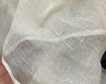 Ivory Linen Gauze Fabric: Soft Sheer Italian Linen great for dress skirt pants curtains and much more