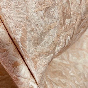 Peach Popcorn Mikado Brocade Fabric - Made in Italy