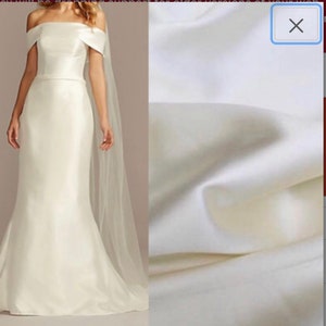 White Stretch Taffeta Fabric: Italian Dressmaking Material