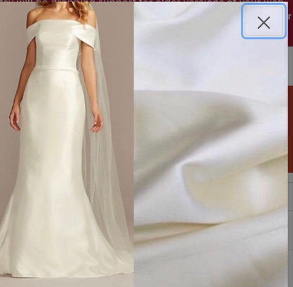 Tecido de tafetá branco-sujo: tecido italiano de luxo sem