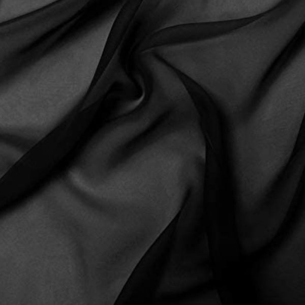 Black 100%silk dabbled georgette great for dress shirt skirt pants caftan and much more