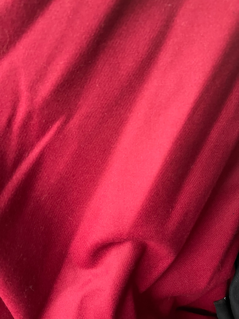 Raspberry Wool Melton Fabric: 60