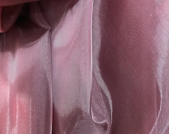 Burgundy Wine Nylon Organdy Fabric: Stiff Horsehair Style - Made in France