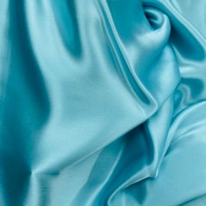 Torques Blau Seide Charmeuse Stoff, Made in Italy