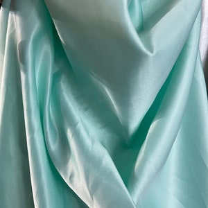 Mint poly satin zibeline tuxedo  prom wedding fabrics