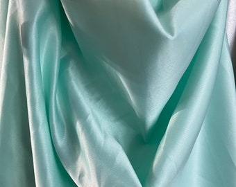 Mint poly satin zibeline tuxedo  prom wedding fabrics