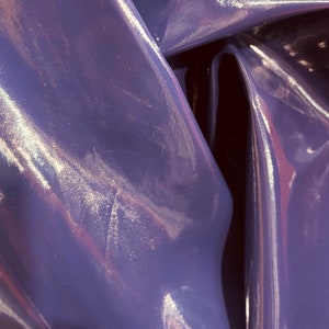 Vinilo de espuma de zorro violeta PVC spandex elástico brillante hecho en Italia