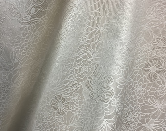 Ivory Floral Jacquard Mikado Brocade - Italian Design