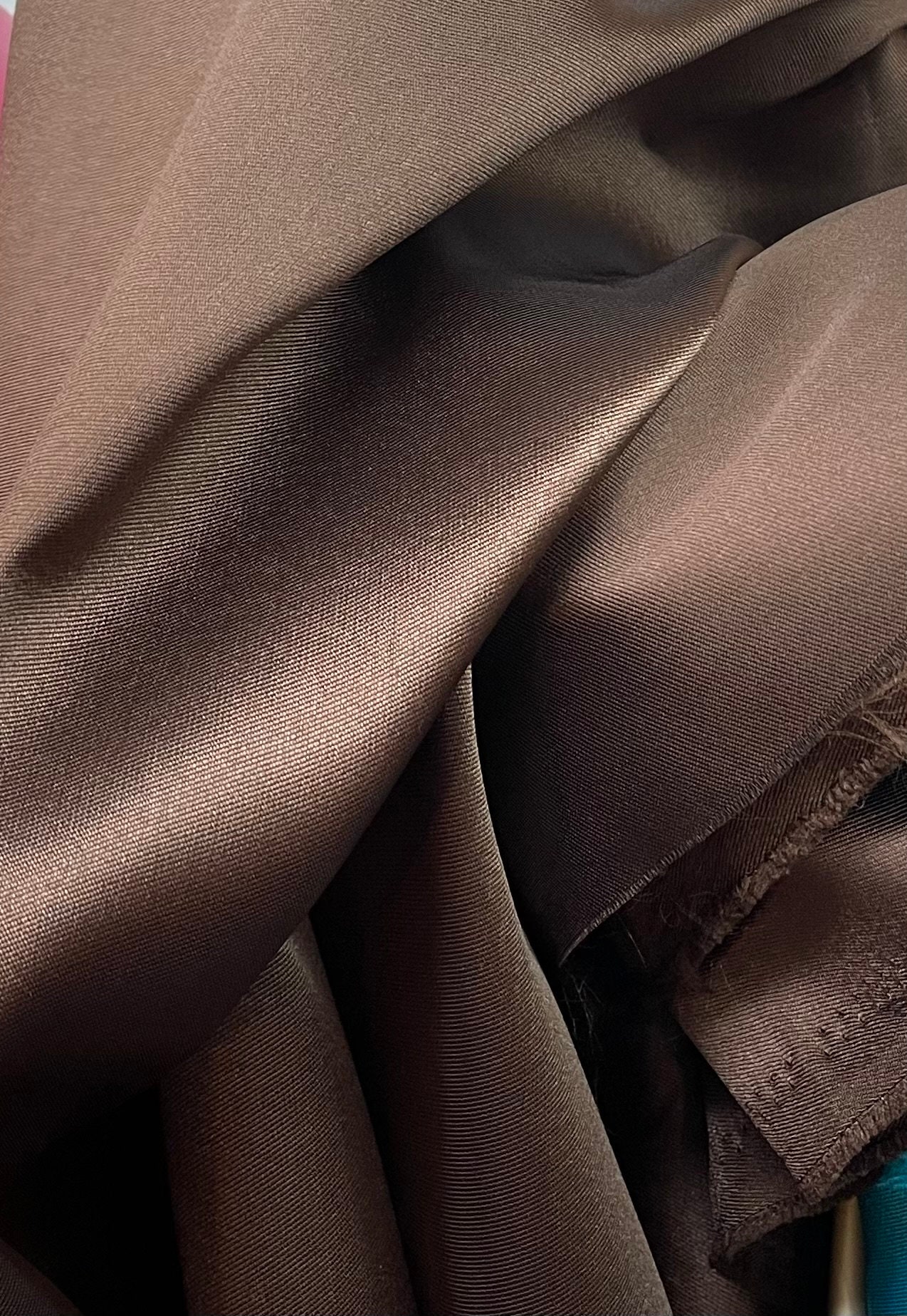 Brown Mikado Zibeline Fabric: Luxury Mulberry Silk (60