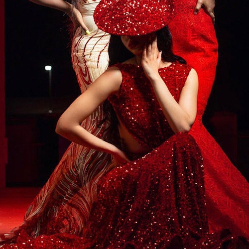 未使用級♡CORCOVADO パールタキシードジャケット サテン フレアスリーブ Ivory 3D AIR Spacer Sandwich Mesh Scuba Fabric Great for Dress