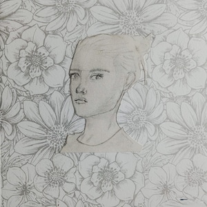 Illustrazione di donna / decorazione d'interni / illustrazione realistica / illustrazione floreale