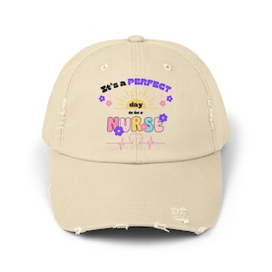 Cute Nurse Cap, Gift for Nurses, Nurse Appreciation Day Cap Present, Uplifting Hat with Flowers for Nurses