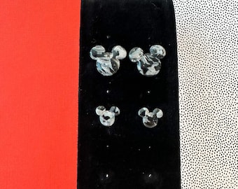 Marbled Magic Mouse Iridescent Stud Earrings || Inspired by Mickey Mouse || Disney Land World || 90's