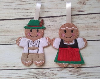 German Oktoberfest Gingerbread Dancers (couple, girl, boy)