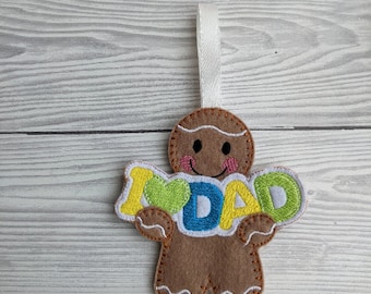 I Love Dad Gingerbread Person