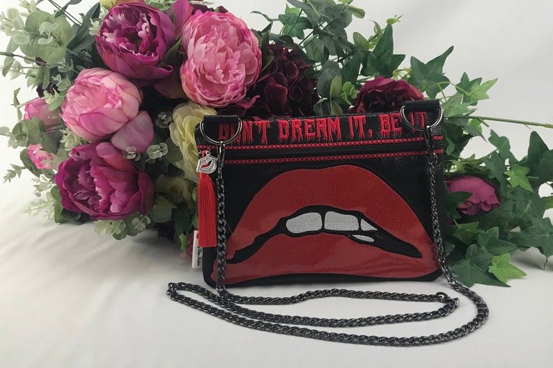 Functional crossbody bag decorated with the Rocky Horror Picture Show theme image 1