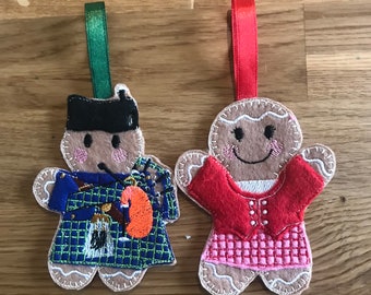 Scottish Piper and Scottish Dancing Gingerbread People
