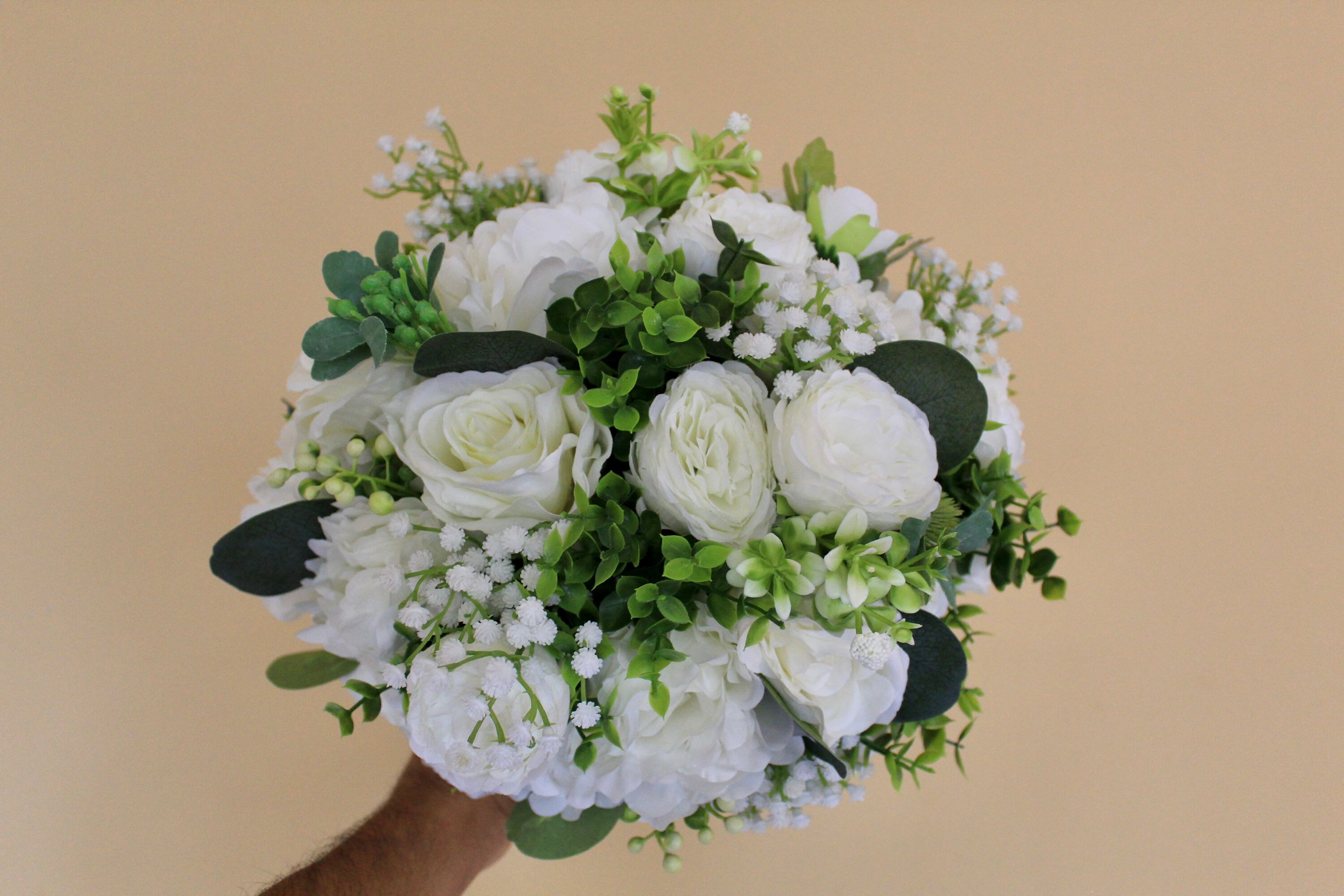 White & Greenery Bouquetwedding Bouquetbridal Bridesmaids - Etsy Canada