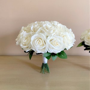 Ivory Beige Rose bouquet, Wedding bouquet, bridal bouquet, bridesmaids bouquet, Ivory wedding accessories,cheap Bouquet,corsage, boutonhole