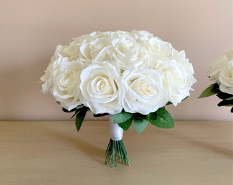 Ivory Beige Rose bouquet, Wedding bouquet, bridal bouquet, bridesmaids bouquet, Ivory wedding accessories,cheap Bouquet,corsage, boutonhole