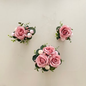 Flower cake topper Wedding cake decoration blush rose and blue greenery decoration for cake Wedding accessories Magaela Bridal cake Party