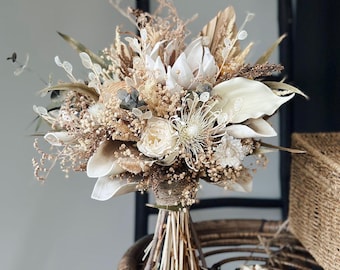 Dried Bridal Bouquet - Boho Bouquet - Wedding bouquet - Boho wedding - Dried flower bouquet - Rustic Dried Flowers - Wild flower bouquet