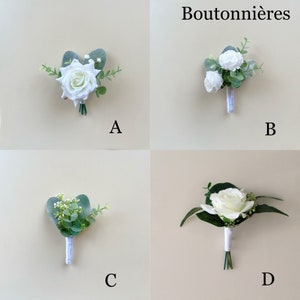 Grooms Boutonnière ,Lambs Ear Rose Boutonniere, Groom Button flower , Groom Bestmen Boutonniere ,Groom Wedding Accessories,Silk boutonniere