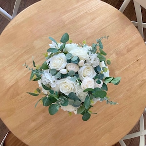 Ivory greenery Centerpiece , Orange terracotta Centerpiece, Autumn flowers for wedding, table centerpiece, floral centerpieces