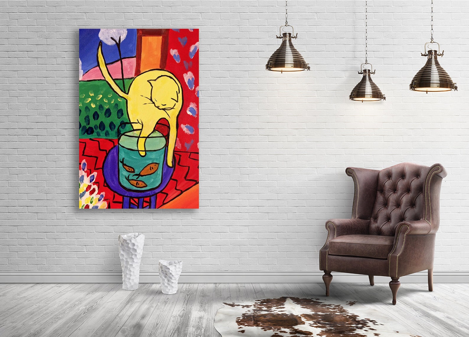 Henri Matisse the Cat With Red Fish 1914 Canvas Wall Art Etsy