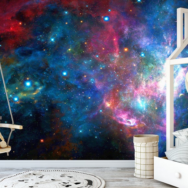 Galaxy Wall Mural Etsy UK