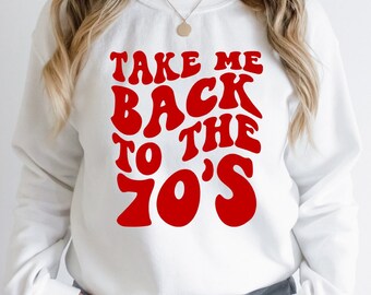 Take Me Back To The 70s SVG, 70's Svg, 1970s SVG, Retro 70s Svg Wavy letters, Silhouette Cut file, Cricut Svg, SVG Digital Download