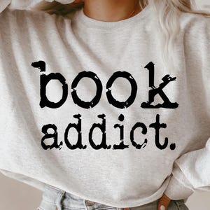 Book Addict Typography Design, Books, Typography, Retro Typewriter, Distressed Design, Sublimation DTF Design, PNG Digital Download
