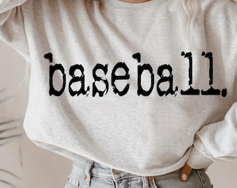 Baseball Typography Design, Typography, Retro Typewriter, Distressed Design, Sublimation DTF Design, PNG Digital Download