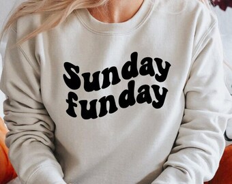 Sunday Funday Svg, Weekend, Football, Svg Cut File, Wavy Letters Svg, Vintage, Retro, Silhouette Cut file, Cricut Svg, SVG Digital Download