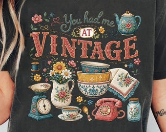 You had me at vintage Png, Vintage Thrifting png, Faux embroidery, Take Me To The Thrift Shop, Sublimation Design, PNG Digital Download